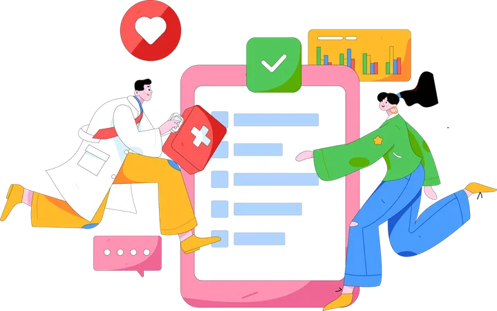 Medical people doing medical analysis  Illustration