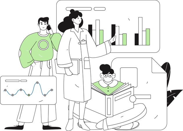 Medical People doing medical analysis  Illustration