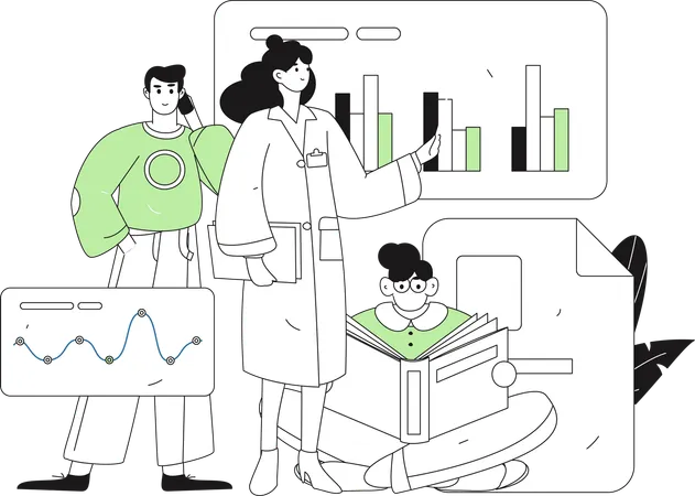 Medical People doing medical analysis  Illustration