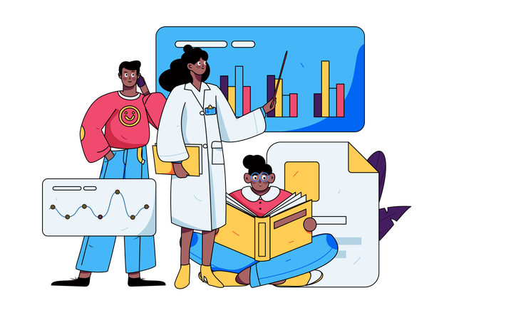 Medical People doing medical analysis  Illustration