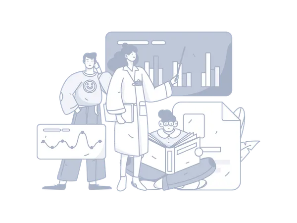 Medical People doing medical analysis  Illustration