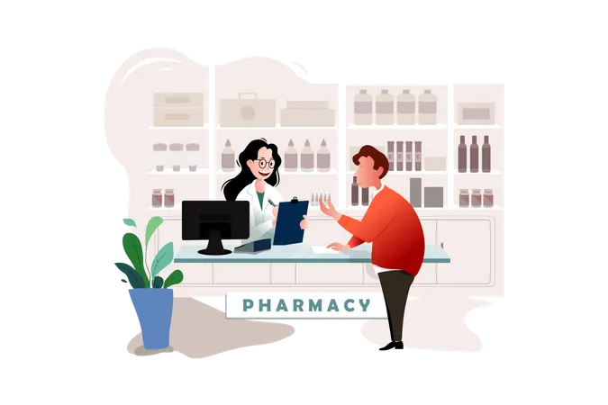 Medical pharmacy Illustration
