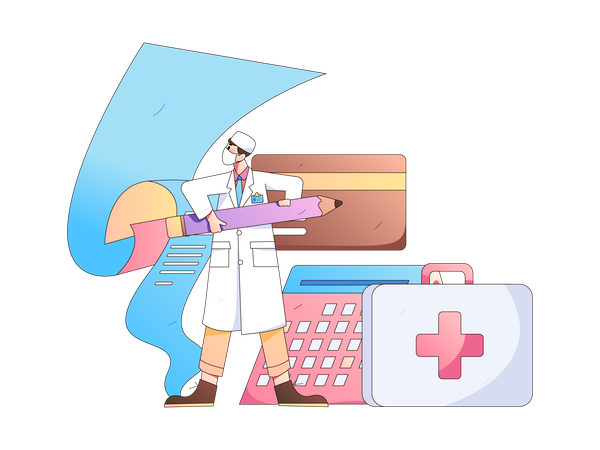 Medical policy issued by doctor  Illustration