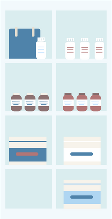 Medical products storage Illustration