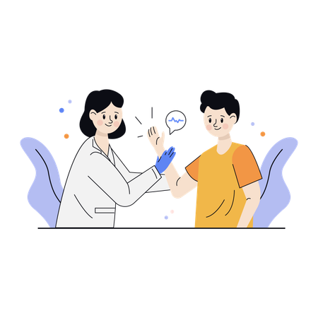 Medical Professional Administering Vaccine  Illustration