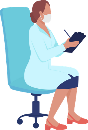 Medical professional in office chair Illustration