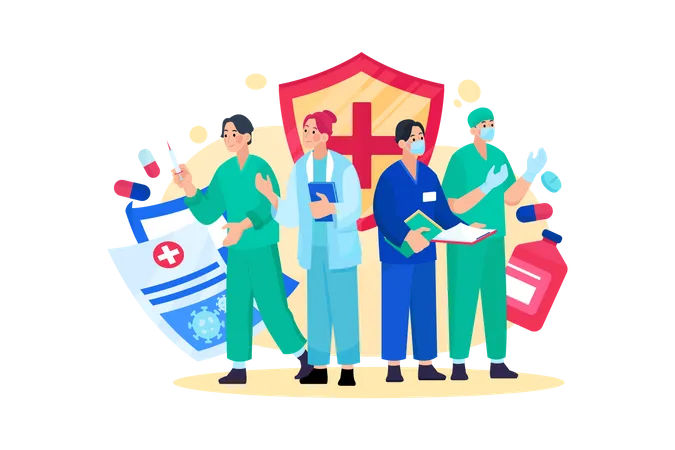 Medical professional team  Illustration