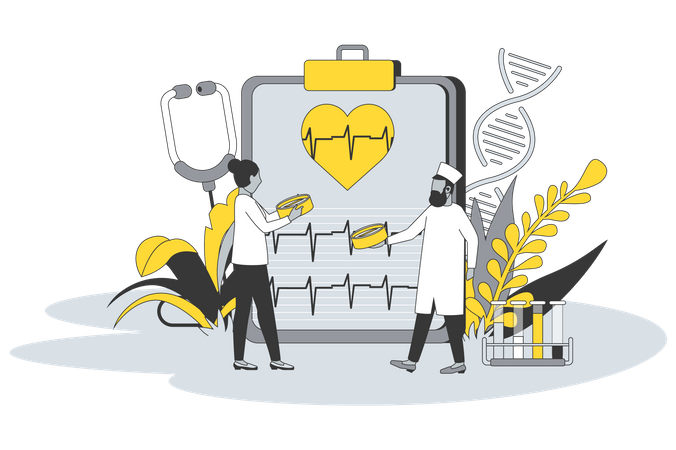 Medical report and research  イラスト