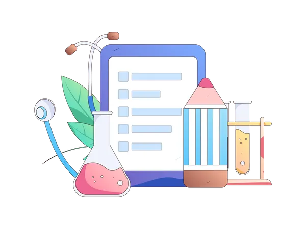Medical research and Medical report  Illustration
