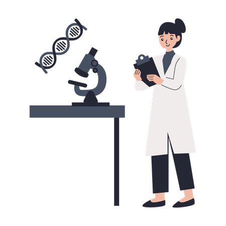 Medical Research performed by doctor  Illustration