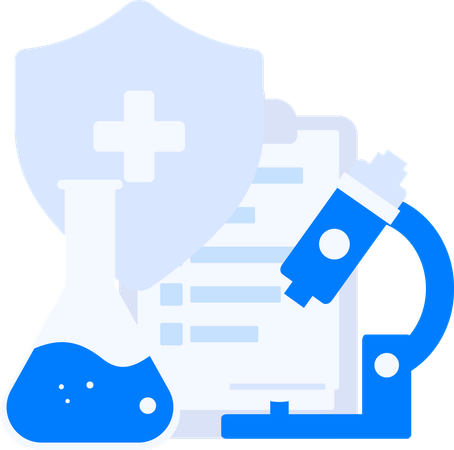 Medical research with report  Illustration