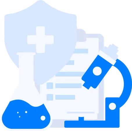 Medical research with report  Illustration