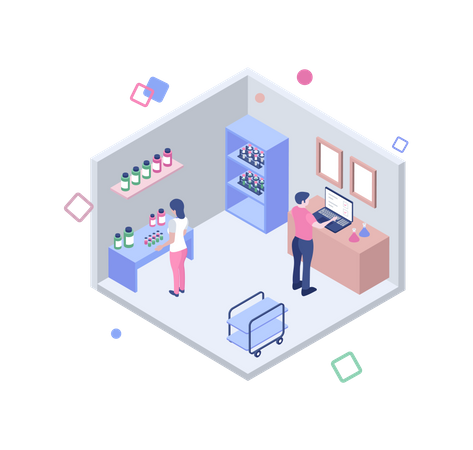 Medical sample laboratory  Illustration