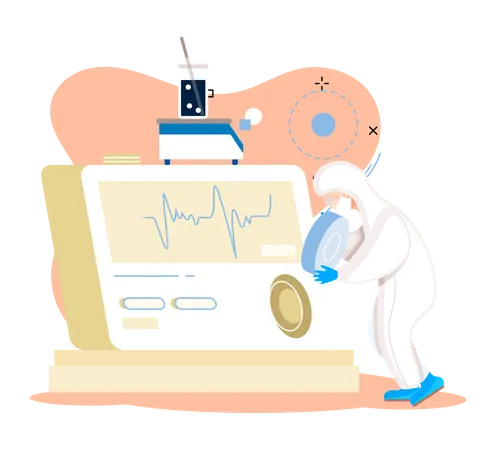 Medical Scientist developing equipment  Illustration