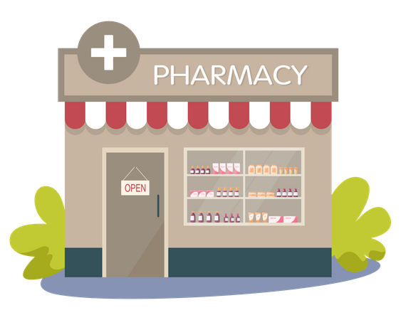 Medical shop storefront  Illustration