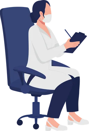 Medical specialist writing patient records  Illustration