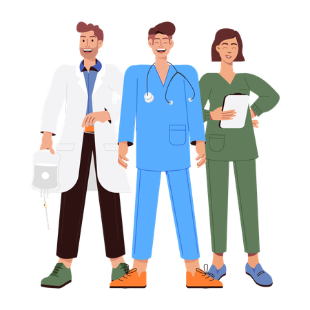 Medical Staff standing together  Illustration