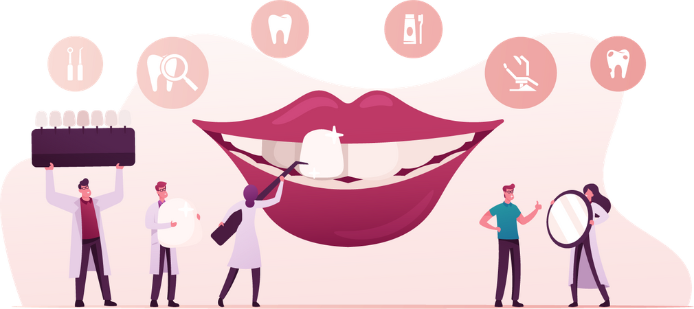 Medical Stomatologist Cabinet with Equipment  Illustration