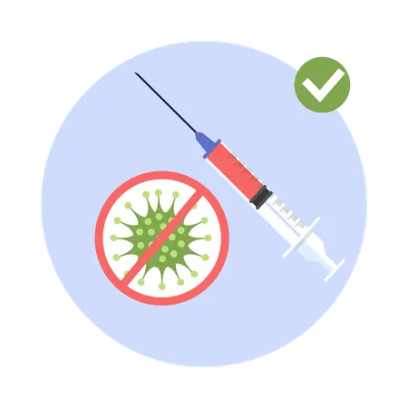 Medical syringe with needle Illustration