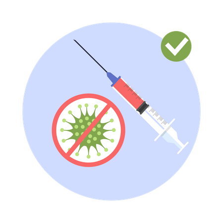 Medical syringe with needle  Illustration