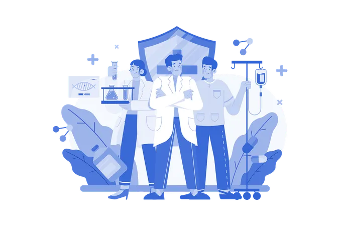 Medical Team Illustration Concept On A White Background Illustration