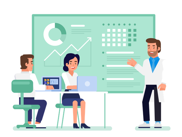 Medical team meeting at the office  Illustration