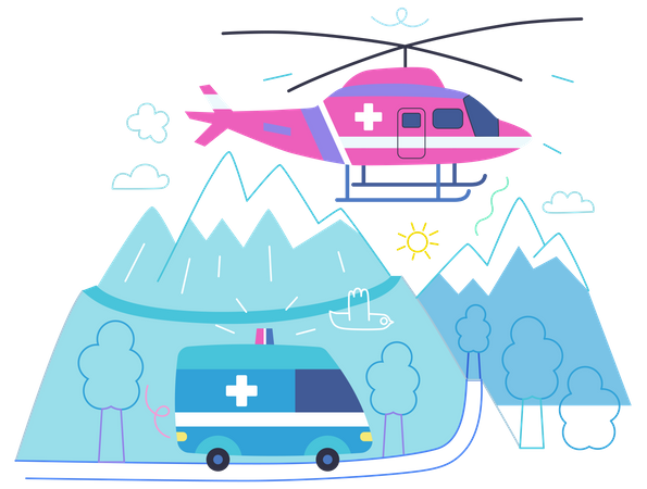 Medical transportation Illustration