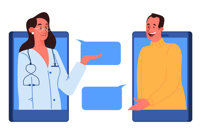 Medical video conference  イラスト