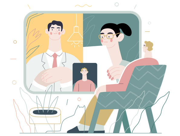 Medical video conference  Illustration