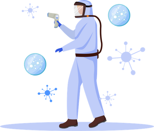 Medical worker with Temperature tool  Illustration