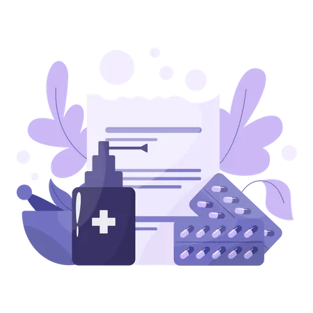 Medication and prescription form  Illustration