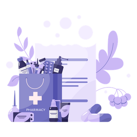 Medicine and prescription form Illustration