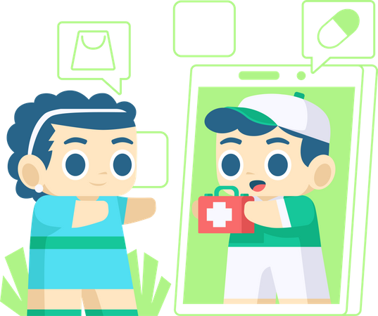 Medicine delivery service to doorstep  イラスト