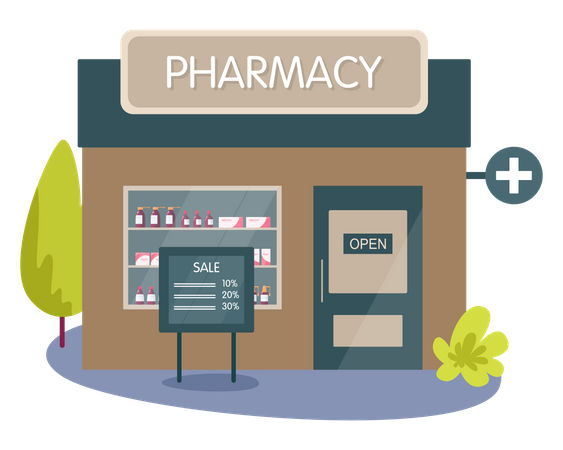 Medicine dispensary store  Illustration