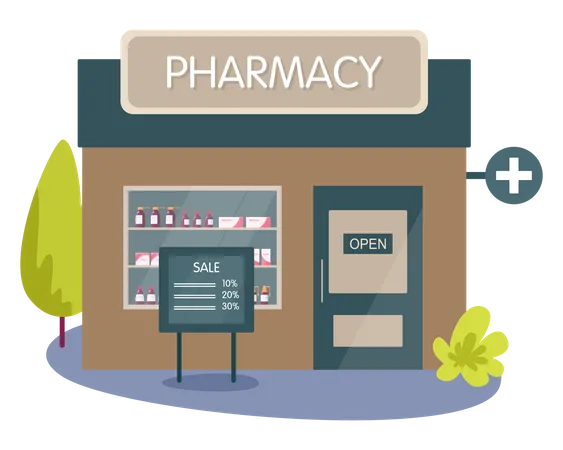 Medicine dispensary store  Illustration