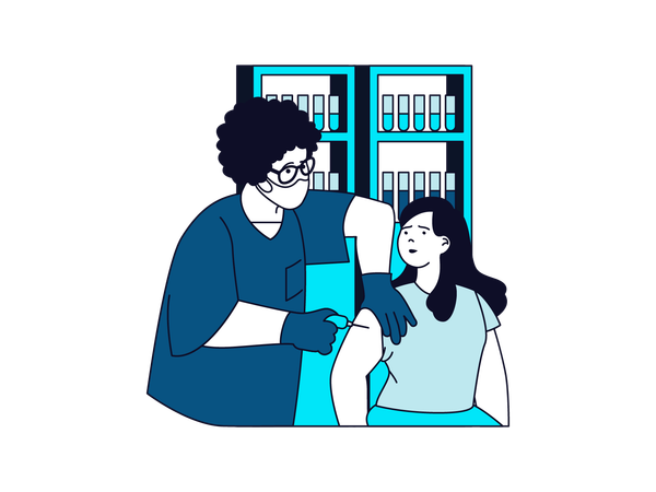 Médico aplicando vacina contra coronavírus  Illustration