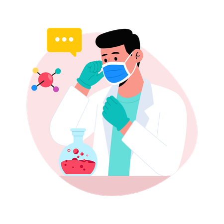 Médico coleta amostra médica  Ilustração