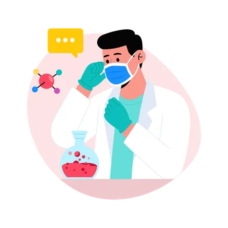 Médico coleta amostra médica  Ilustração