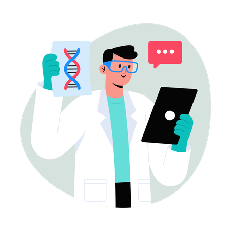 Médico compartilha resultado de experimento  Ilustração