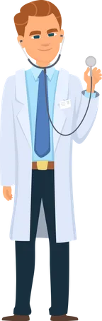 Doctor con estetoscopio  Ilustración