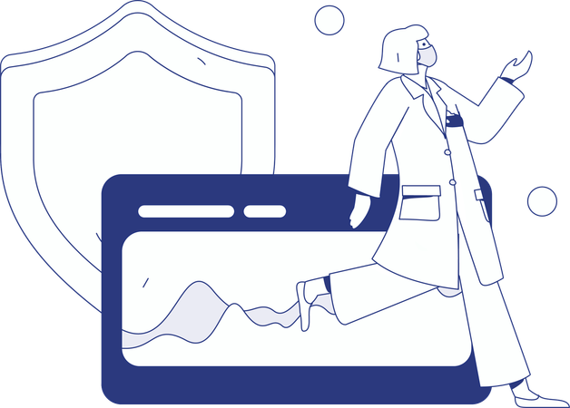 Médico dando cápsula de vitamina  Ilustração