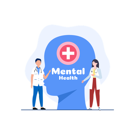 Medico de salud mental  Ilustración