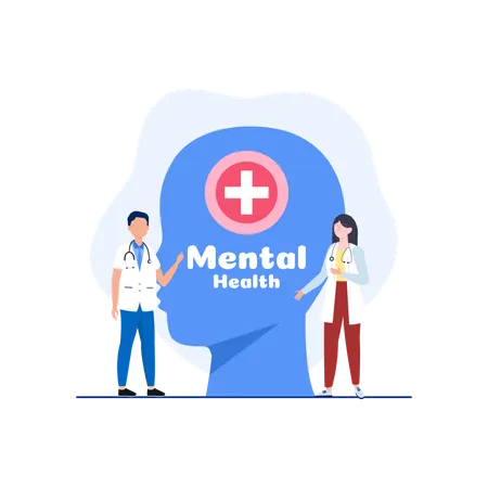 Medico de salud mental  Ilustración