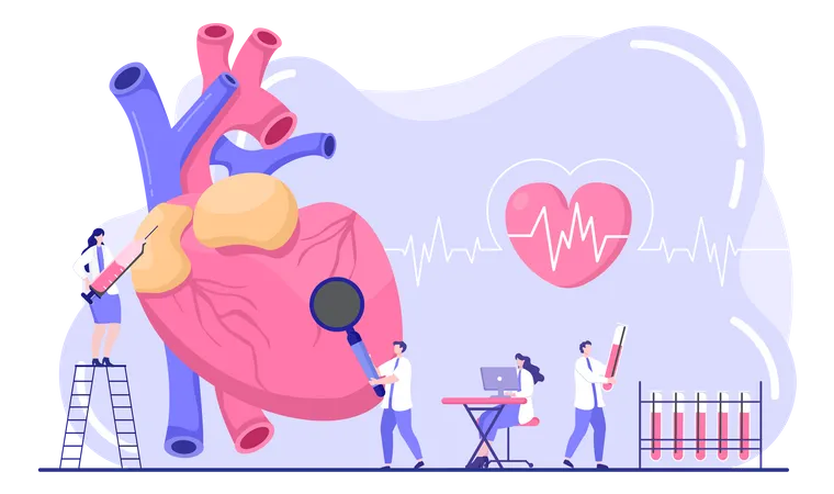 Diagnóstico médico enfermedad cardíaca  Ilustración