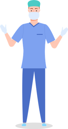 Médico especialista em uniforme  Ilustração