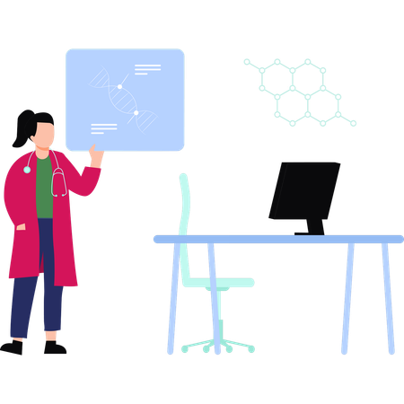 Médico está fazendo um teste de DNA  Ilustração