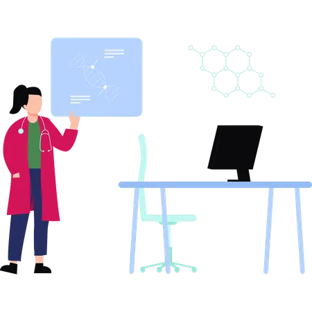 Médico está fazendo um teste de DNA  Ilustração