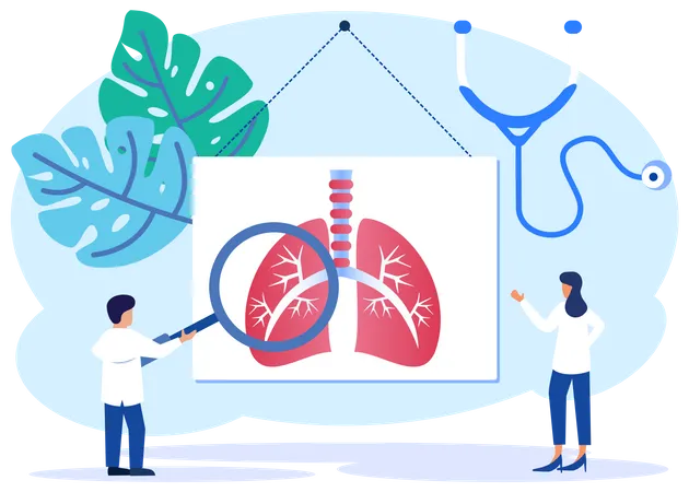 Médico examinar pulmão  Ilustração
