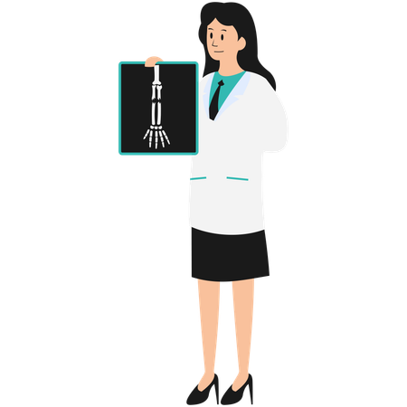 El doctor examina la radiografía  Ilustración