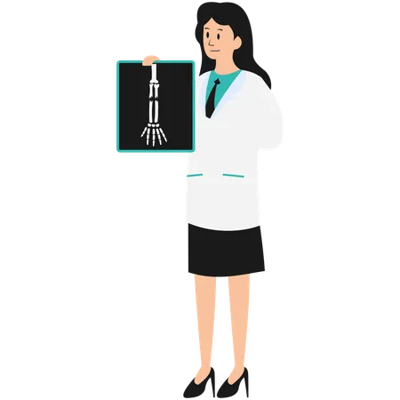 El doctor examina la radiografía  Ilustración